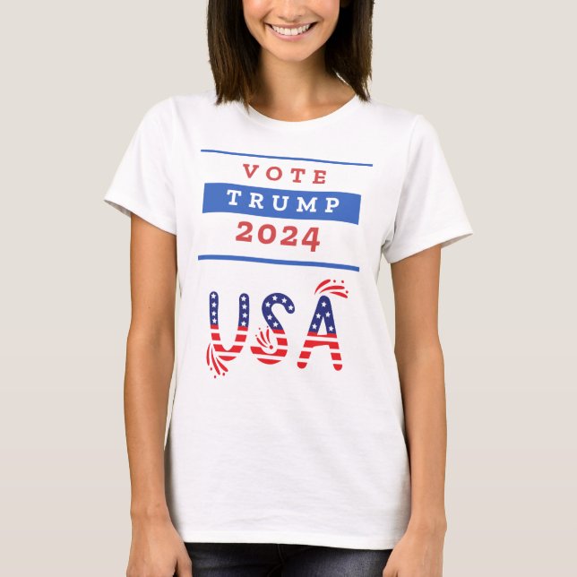 Ladies Trump USA 2024 white T-Shirt (Front)