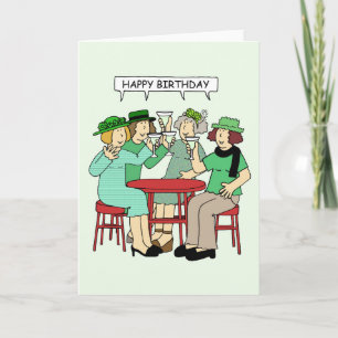 Ladies Wearing Green Happy Birthday Card
