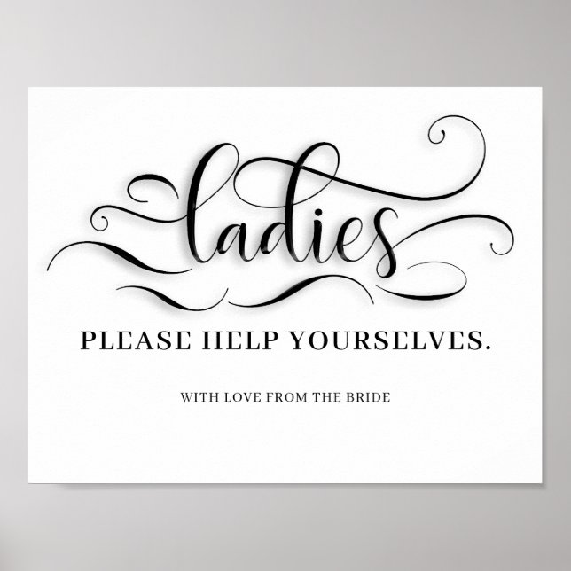 Ladies Wedding Bathroom Sign (Front)