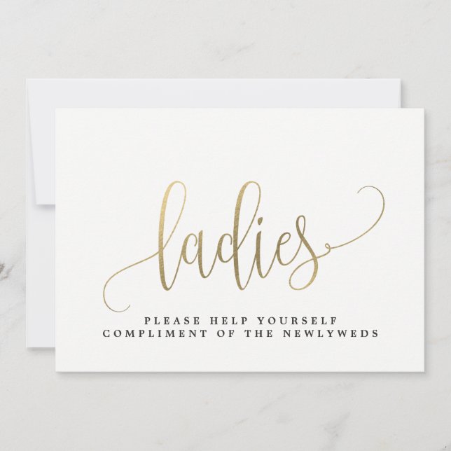 Ladies Wedding Bathroom Sign - Lovely Calligraphy (Front)