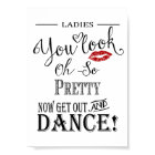 Ladies Wedding Bathroom Sign Pink Glitter Lips