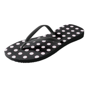 Ladies White Polka Dot Jandals