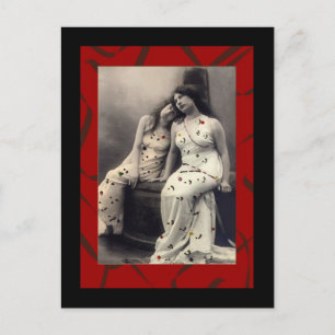 Ladies with long hair  Victorian image Postcard