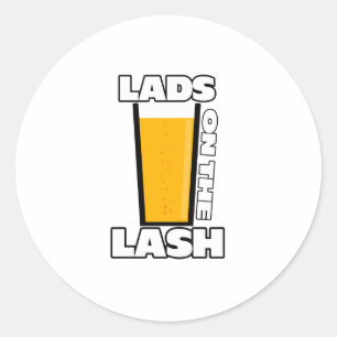 Lads on the lash classic round sticker