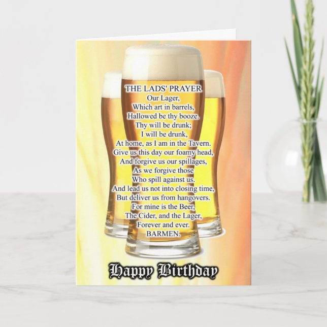 Lad's Prayer Birthday Card (Front)