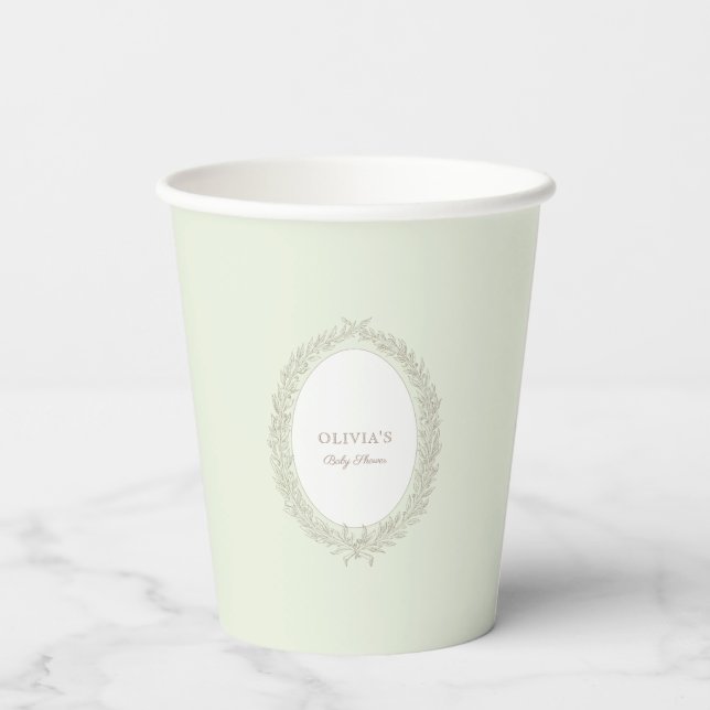 Laduree French Caffee Patisserie Boulangerie Green Paper Cups (Back)