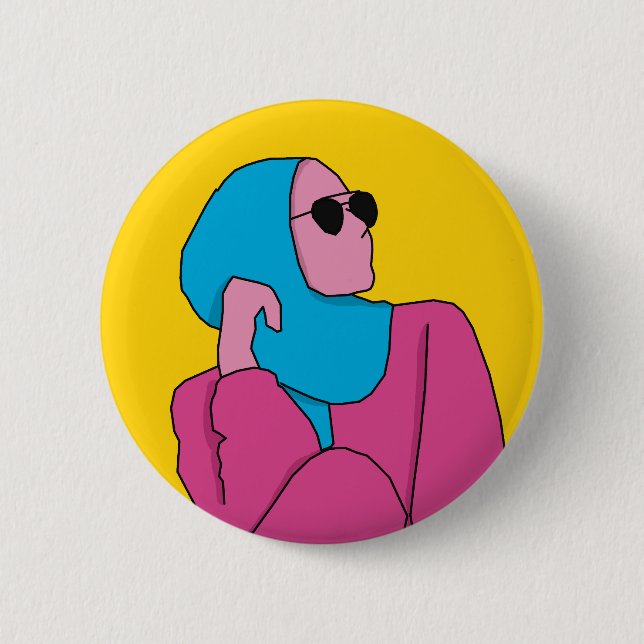 Lady 6 Cm Round Badge (Front)