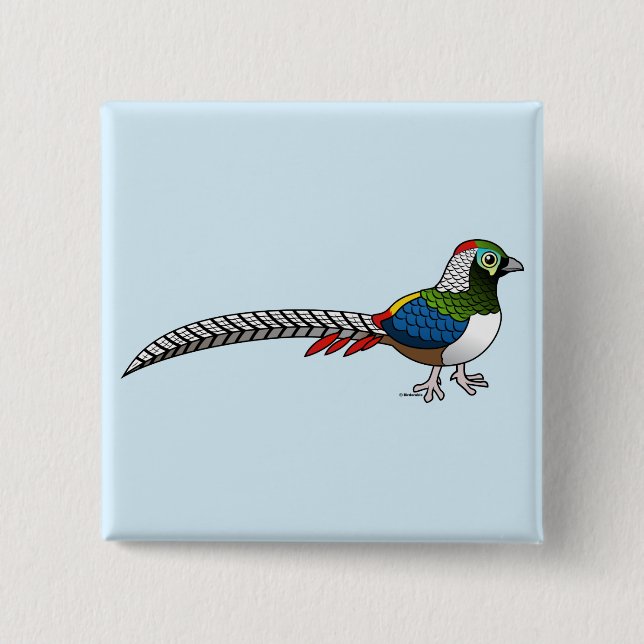 Lady Amherst's Pheasant 15 Cm Square Badge (Front)
