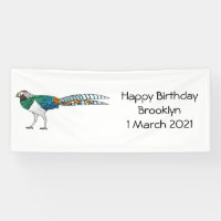 Lady amherst's pheasant bird cartoon illustration