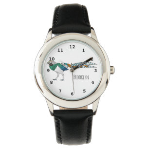 Lady amherst's pheasant bird cartoon illustration watch
