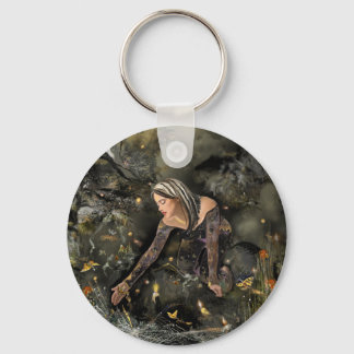 Lady and  Butterflies! Key Ring