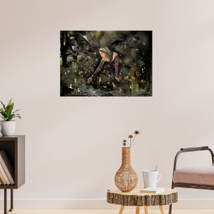 Lady and Butterflies, large! Poster