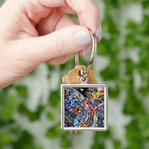 Lady and Butterfly Key Ring