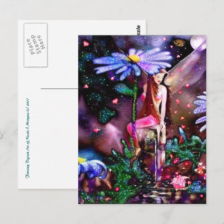 Lady and Gift Postcard