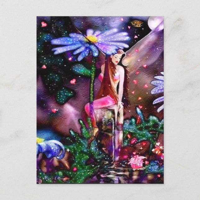 Lady and Gift Postcard (Front)