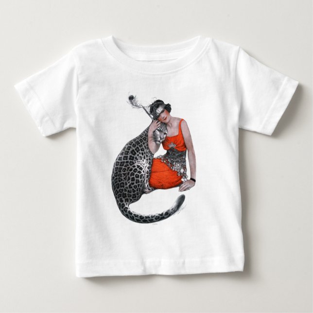 Lady and Leopard Baby T-Shirt (Front)