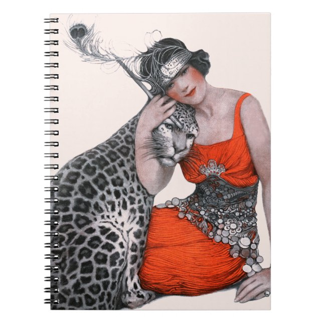 Lady and Leopard Spiral Notebook (Front)