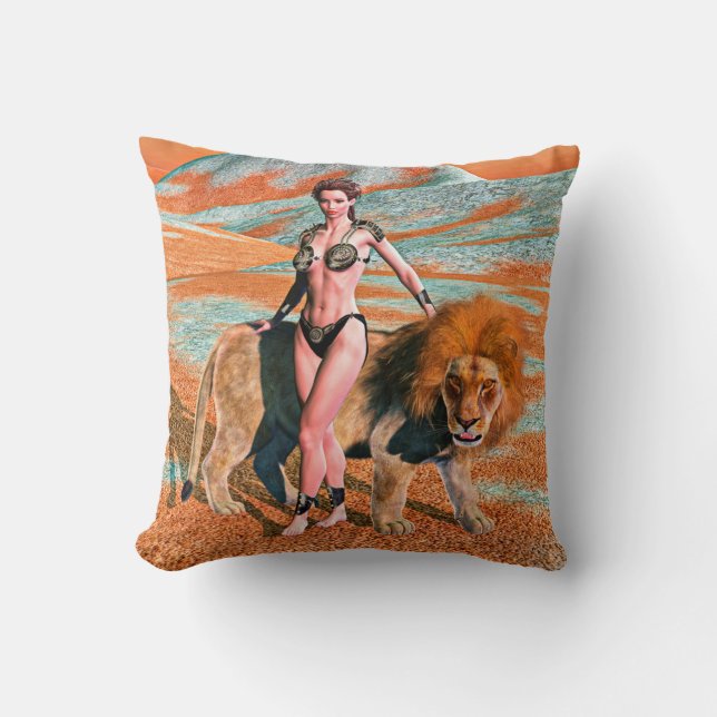 Lady and Lion Cushion (Front)