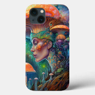 Lady And Mushrooms Surreal Fantasy Art iPhone 13 Case