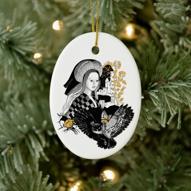 Lady and Night Owl Ceramic Tree Decoration (Tree)