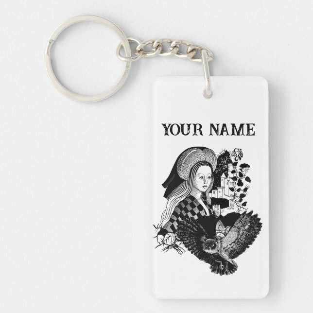 Lady and Night Owl Key Ring (Front)