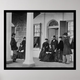 Lady and Officers at Fort Monroe, VA 1864 Poster