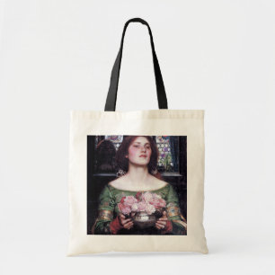 Lady and Roses, John William Waterhouse Tote Bag