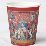 Lady and the Unicorn 1500 Courtly Love Paris Mug Paper Cups<br><div class="desc">à votre santé ! Why not drink your warm morning beverage with a classy French design considered to be one of the greatest works of art of the Middle Ages? The Lady and the Unicorn is a display of love and courtly culture. Here's to you!</div>