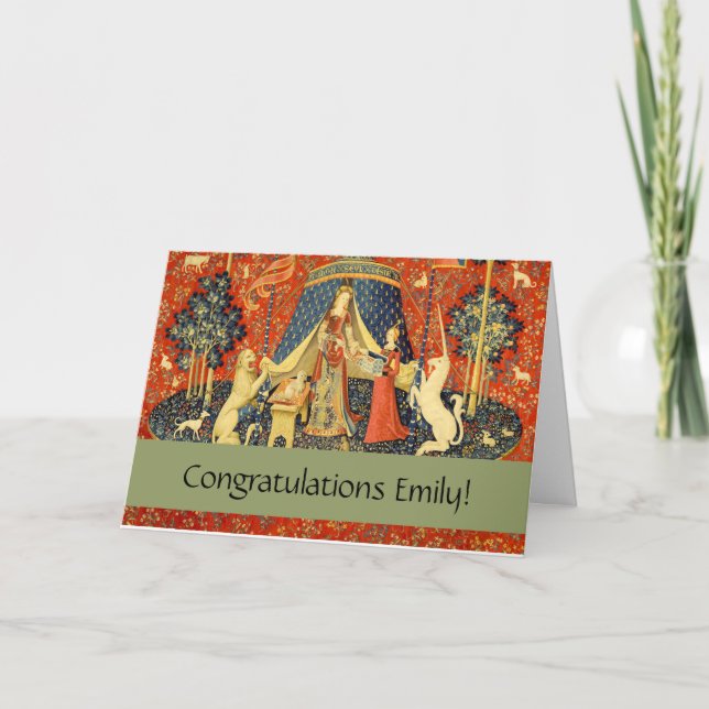 Lady and The Unicorn Mediaeval Tapestry: French Ar Card (Front)