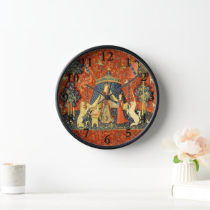 Lady and The Unicorn Mediaeval Tapestry: French Ar Clock