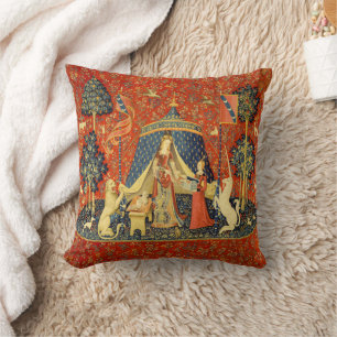 Lady and The Unicorn Mediaeval Tapestry: French Ar Cushion