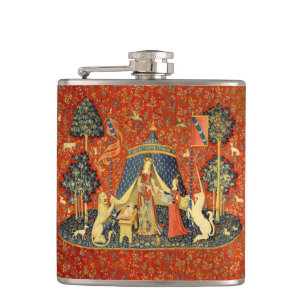 Lady and The Unicorn Mediaeval Tapestry: French Ar Hip Flask