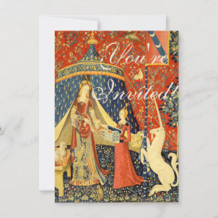 Lady and The Unicorn Mediaeval Tapestry: French Ar Invitation