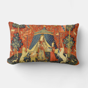 Lady and The Unicorn Mediaeval Tapestry: French Ar Lumbar Cushion