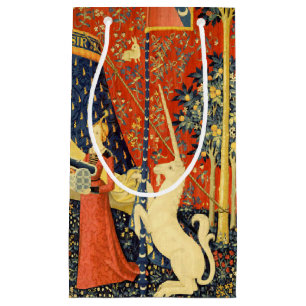 Lady and The Unicorn Mediaeval Tapestry: French Ar Small Gift Bag
