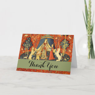 Lady and The Unicorn Mediaeval Tapestry: French Ar Thank You Card