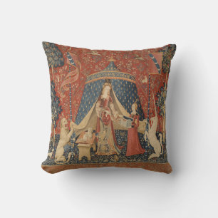 Lady And The Unicorn Middle Ages Vintage Tapestry Cushion