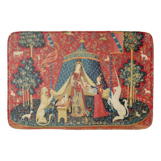 LADY AND UNICORN Lion,Fantasy Flowers,Animals Bath Mat