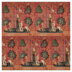 LADY AND UNICORN Lion,Fantasy Flowers,Animals Fabric