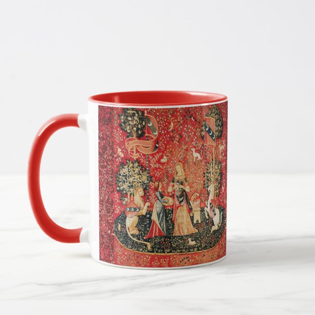 LADY AND UNICORN Lion,Fantasy Flowers,Animals Mug (Left)