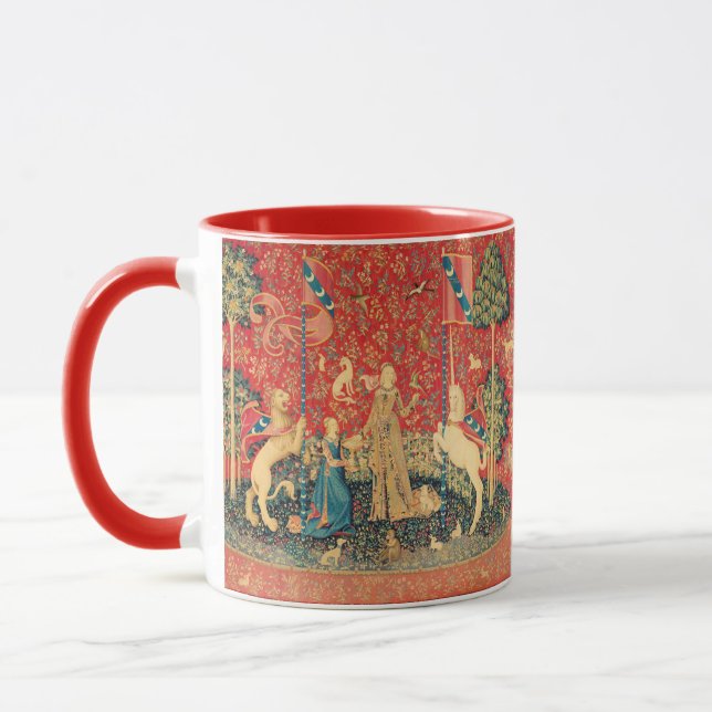 LADY AND UNICORN Lion,Fantasy Flowers,Animals Mug (Left)