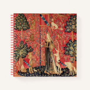 LADY AND UNICORN Lion,Fantasy Flowers,Animals Notebook