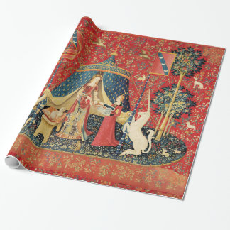 LADY AND UNICORN Lion,Fantasy Flowers,Animals Wrapping Paper