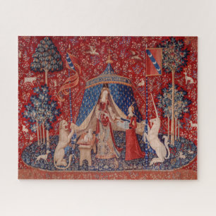 Lady and Unicorn Mediaeval Tapestry Desire Jigsaw Puzzle