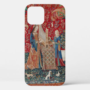 Lady and Unicorn Mediaeval Tapestry Hearing iPhone 12 Case