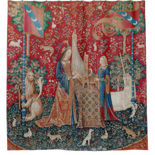 Lady and Unicorn Mediaeval Tapestry Hearing Shower Curtain