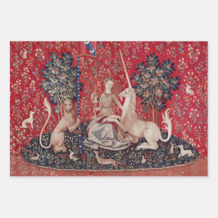 Lady and Unicorn Mediaeval Tapestry Sight Wrapping Paper Sheet