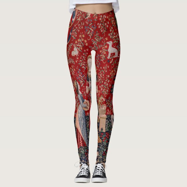 Lady and Unicorn Mediaeval Tapestry Smell Leggings (Front)