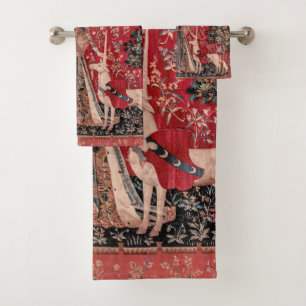 Lady and Unicorn Mediaeval Tapestry Touch Bath Towel Set