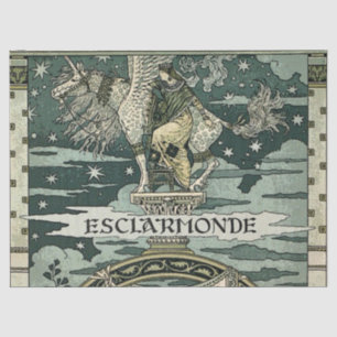 LADY AND UNICORN PEGASUS IN BLUE STARRY SKY TISSUE PAPER